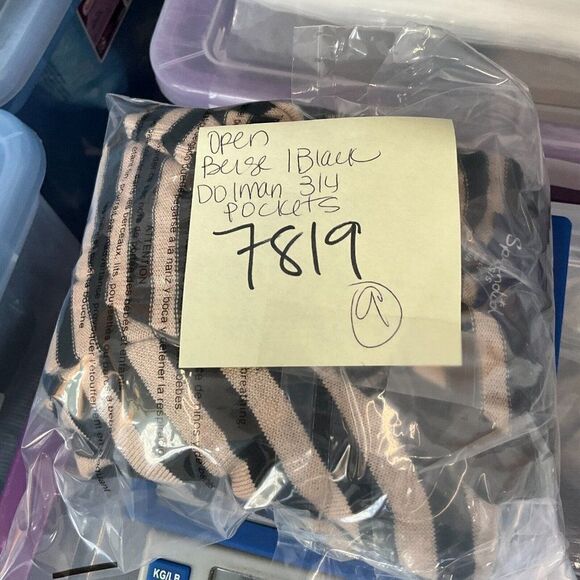 Splendid Open Front Cardigan Striped Dolman 3/4 Sleeve Loose Fit Sweater XS/S - Picture 11 of 11